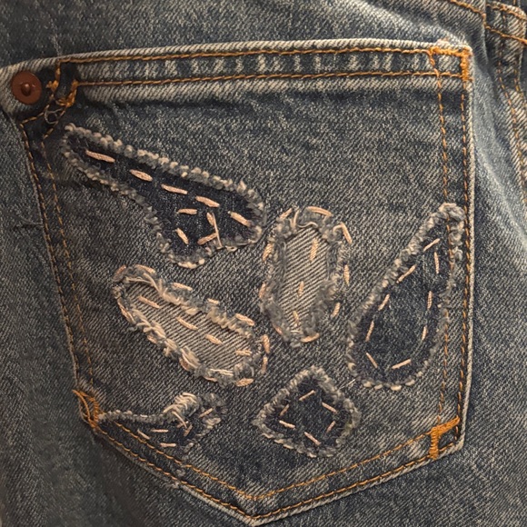 Pilcro and the Letterpress Blue Embroidered Boyfriend Jeans - Picture 8 of 10